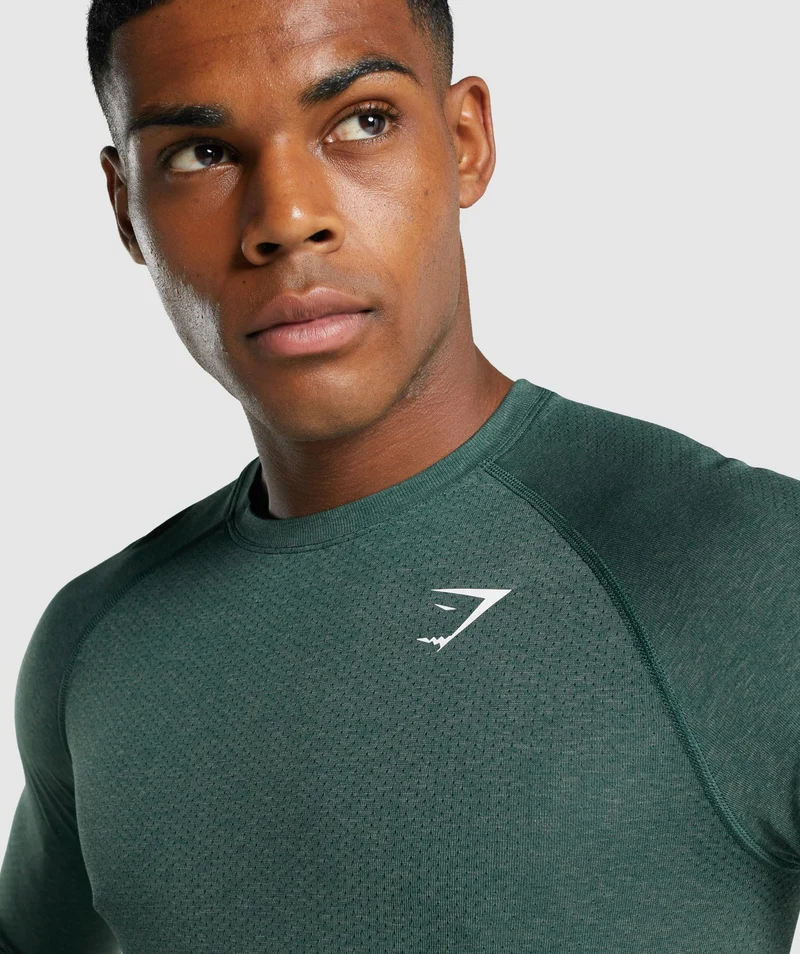 Gymshark Vital Long Sleeve T-Shirt - Obsidian Green Marl