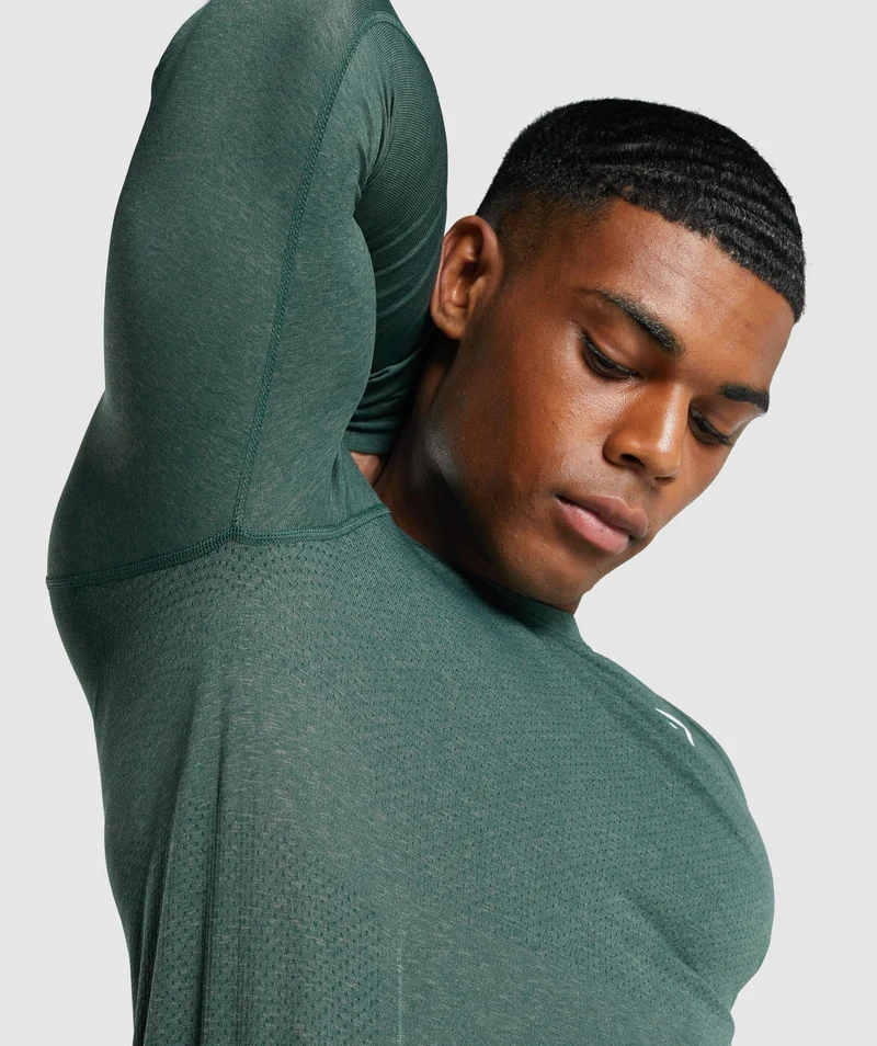 Gymshark Vital Long Sleeve T-Shirt - Obsidian Green Marl