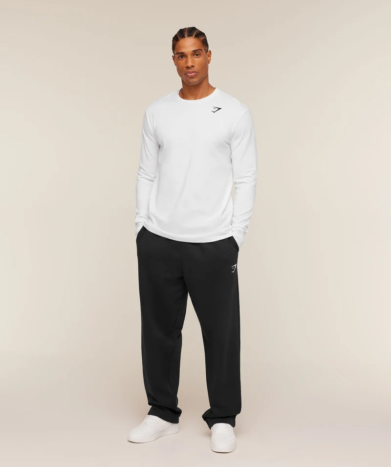 Gymshark Crest Long Sleeve T-Shirt - White