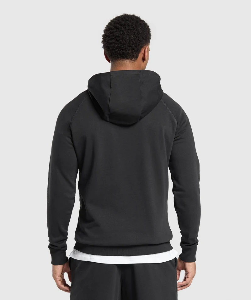 Gymshark Crest Zip Up Hoodie - Black