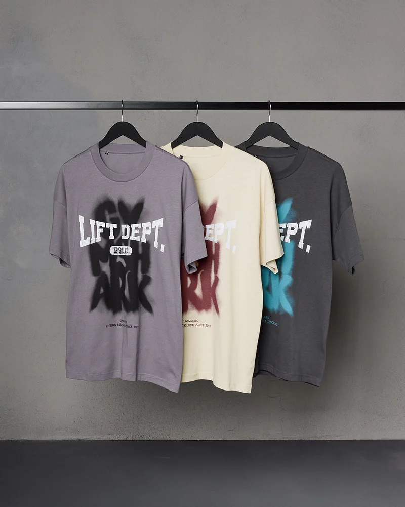 Gymshark Lifting Dept Graffiti T-Shirt - Asphalt Grey