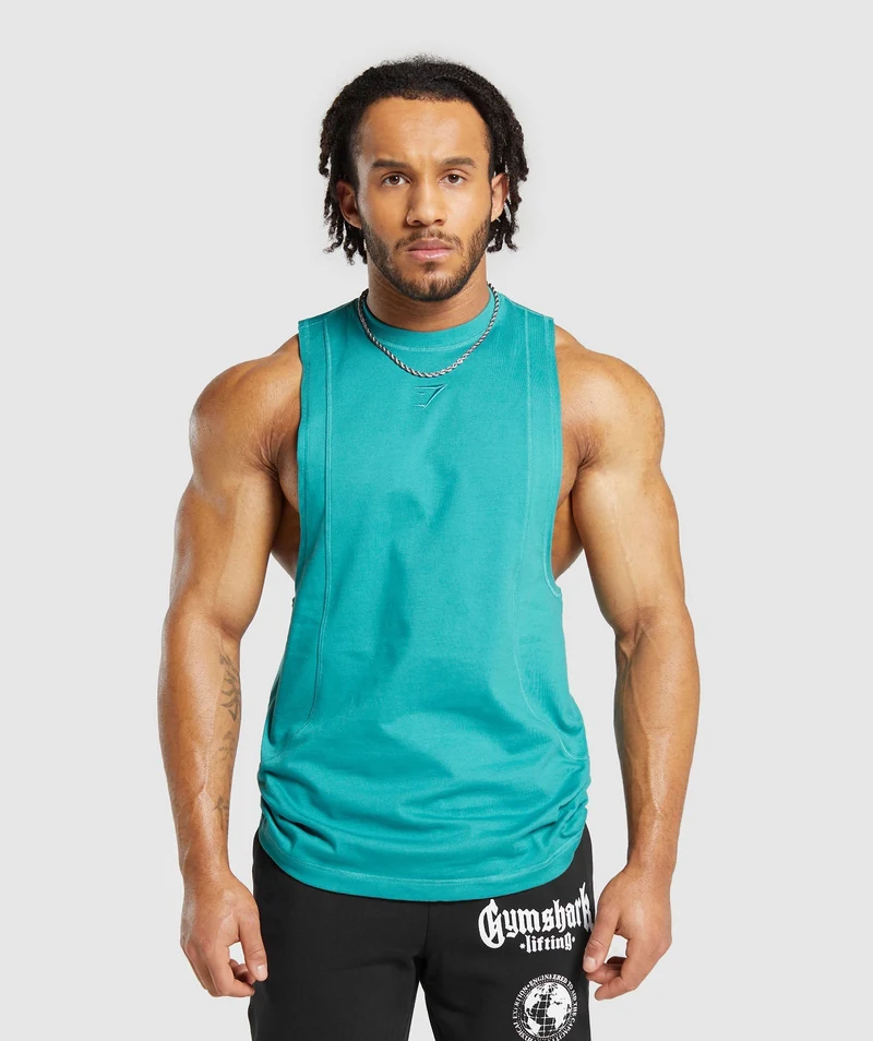Gymshark Premium Lifting Drop Arm Tank - Bondi Teal