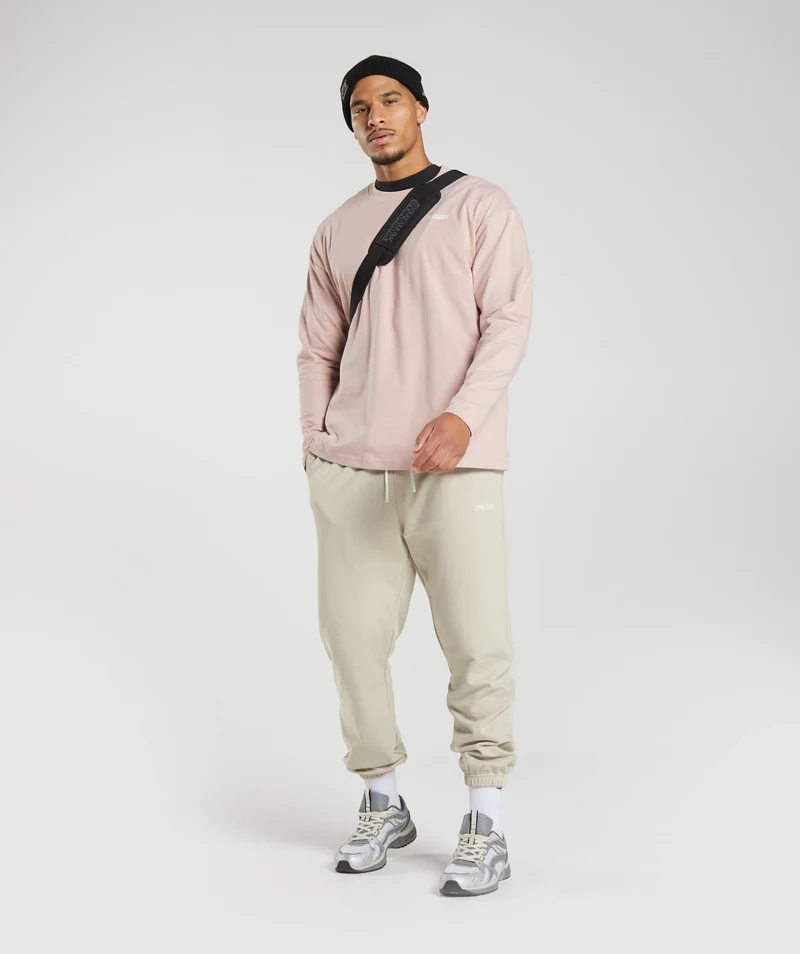 Gymshark Rest Day Sweats Long Sleeve T-Shirt - Dusty Taupe
