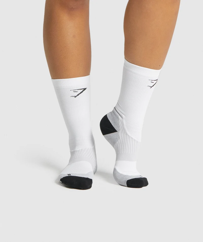 Gymshark Crew Performance Socks - White