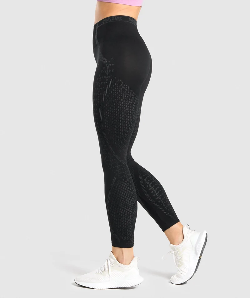 Gymshark Apex Seamless Leggings - Black/Grey