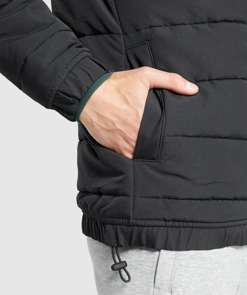 Gymshark Crest Puffer Jacket - Black