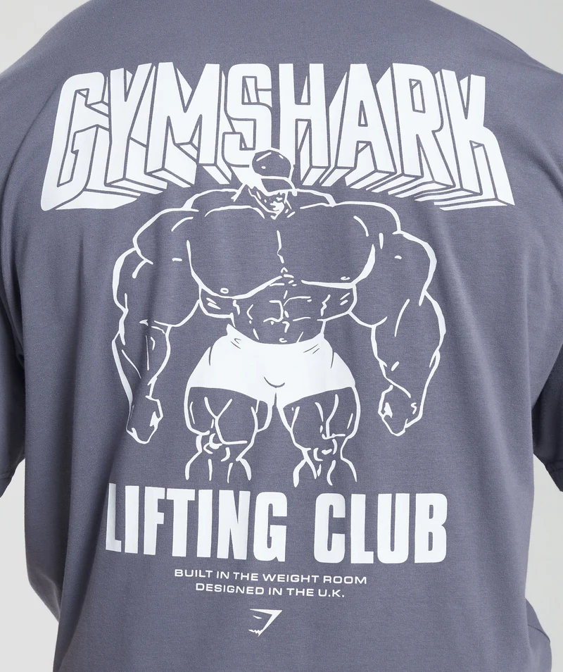 Gymshark Cartoon Lifting T-Shirt - Dewberry Purple