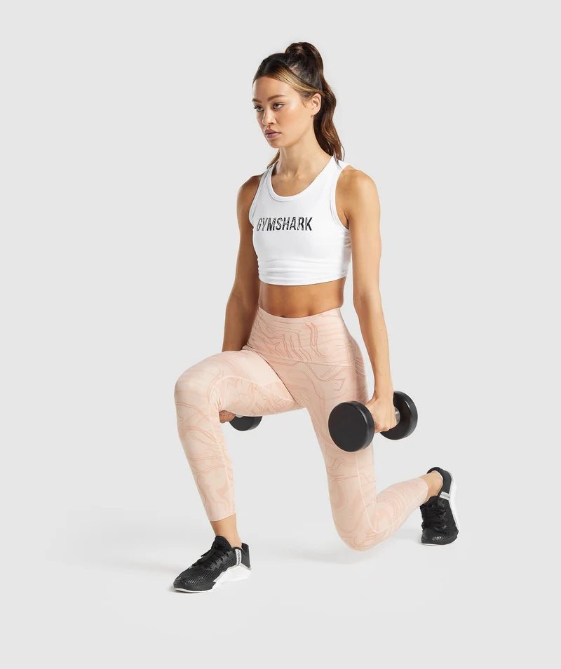 Gymshark GS Power Support Leggings - Light Pink Print