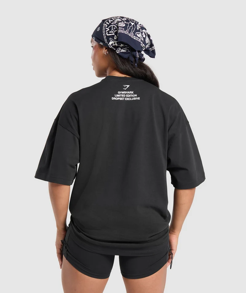 Gymshark Cranon Bootleg Graphic T-Shirt - Black