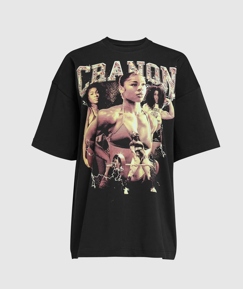 Gymshark Cranon Bootleg Graphic T-Shirt - Black