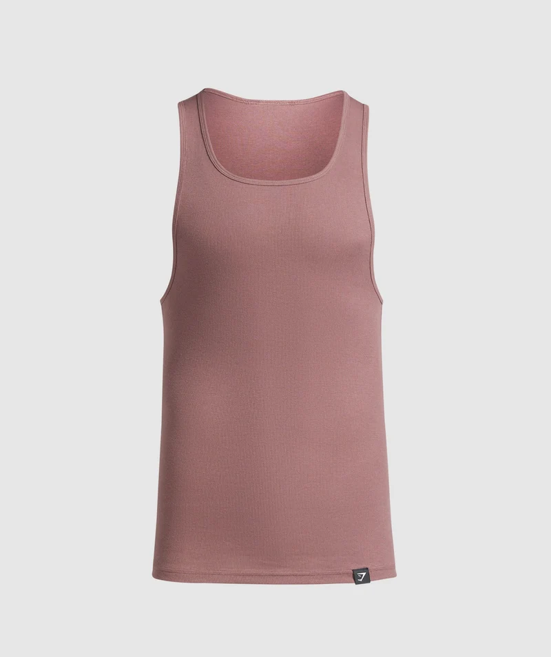 Gymshark Ribbed Tank 1PK - Brick Brown