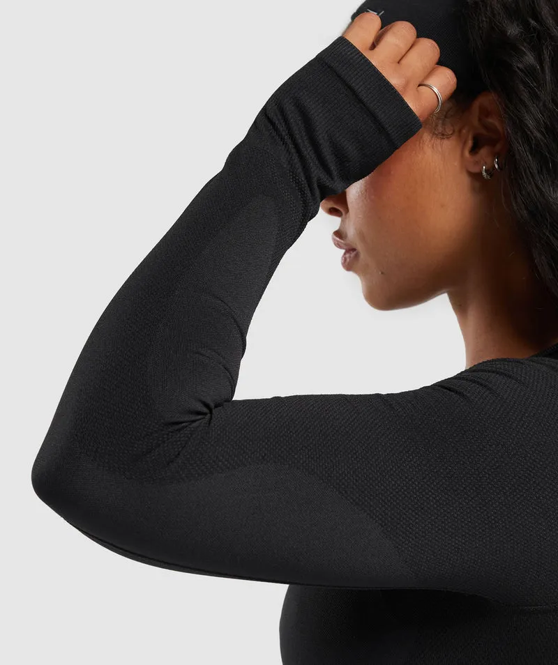 Gymshark Flex Long Sleeve Crop Top - Black
