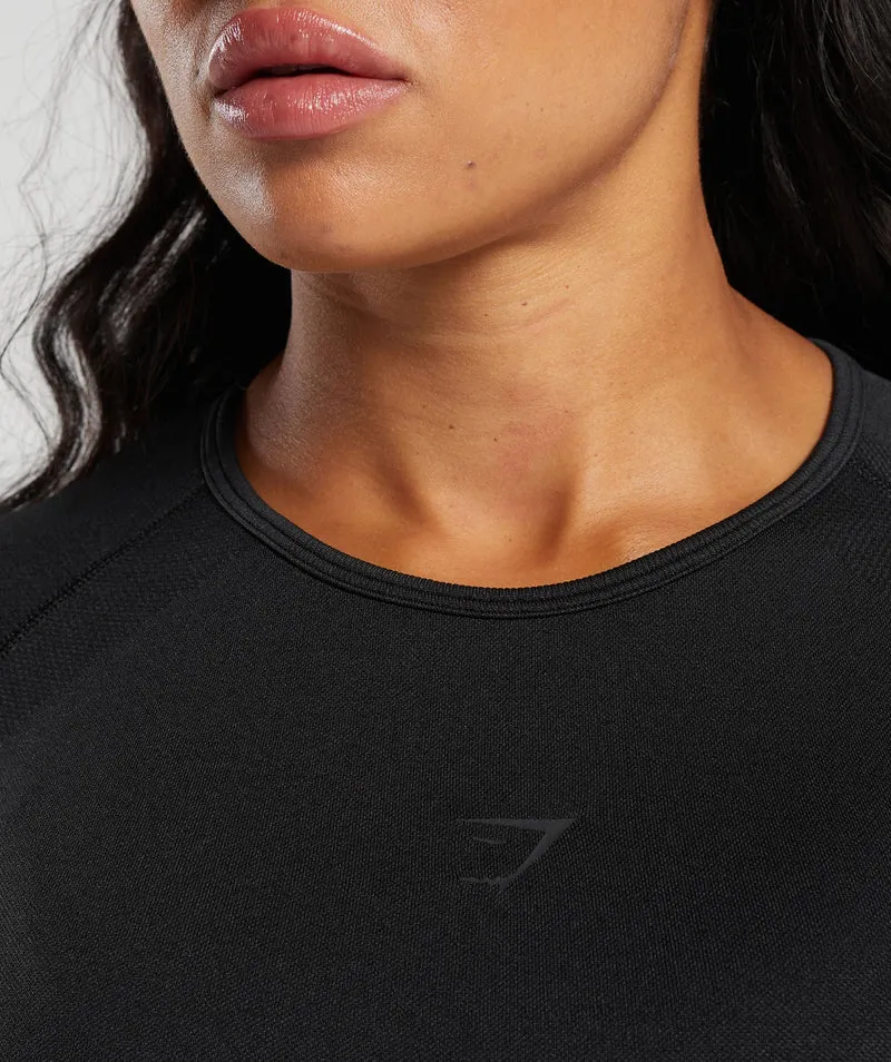 Gymshark Flex Long Sleeve Crop Top - Black