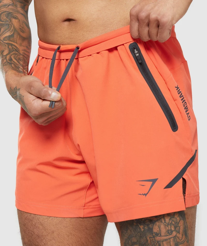 Gymshark Apex 5" Perform Short - Papaya Orange