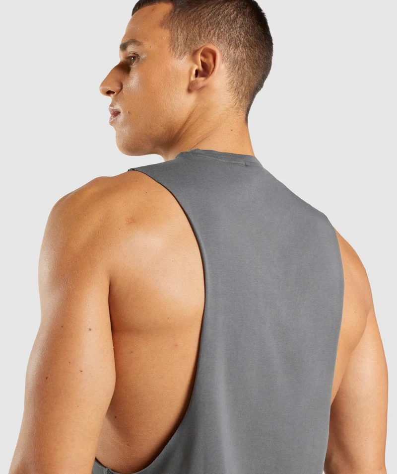Gymshark Central Drop Arm Tank - Grey