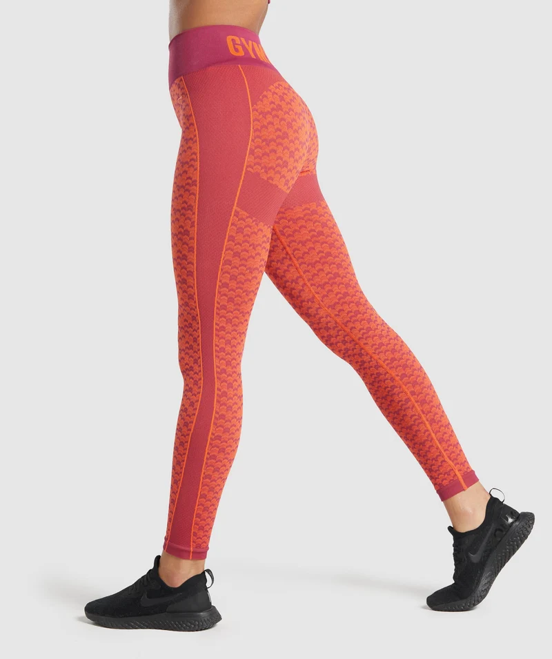 Gymshark WTFlex Seamless High Waisted Leggings - Chevron | Pink