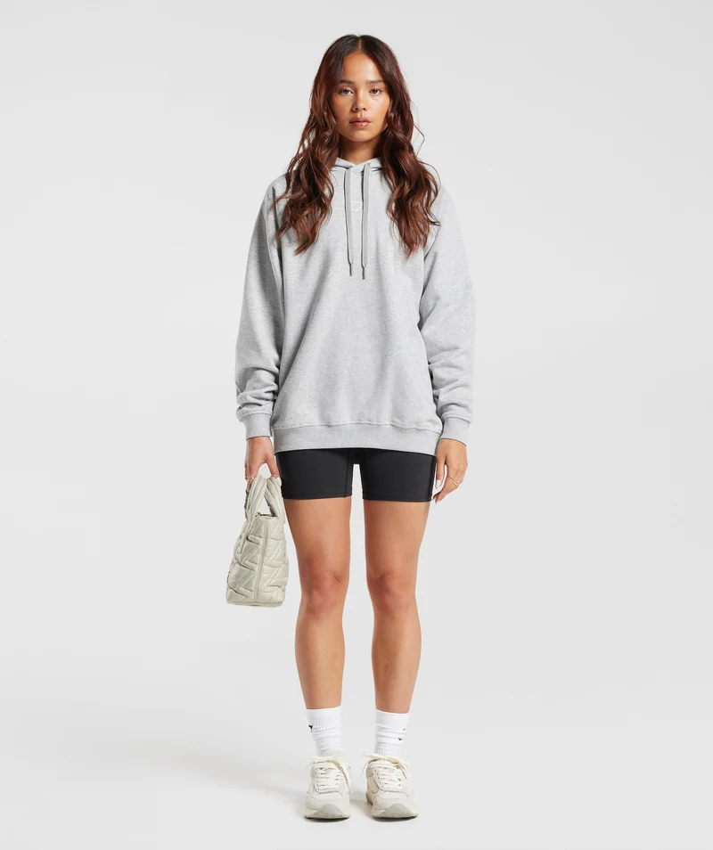 Gymshark Training Oversized Fleece Hoodie - Light Grey Marl