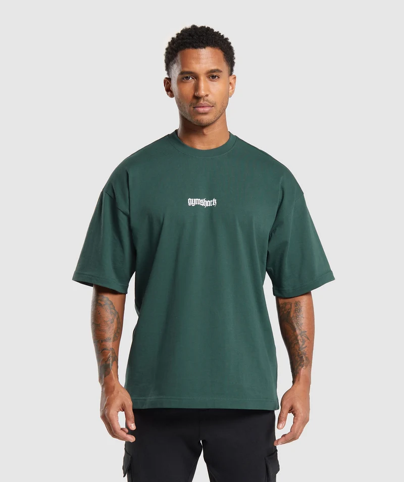 Gymshark Prayer Hands T-Shirt - Fog Green