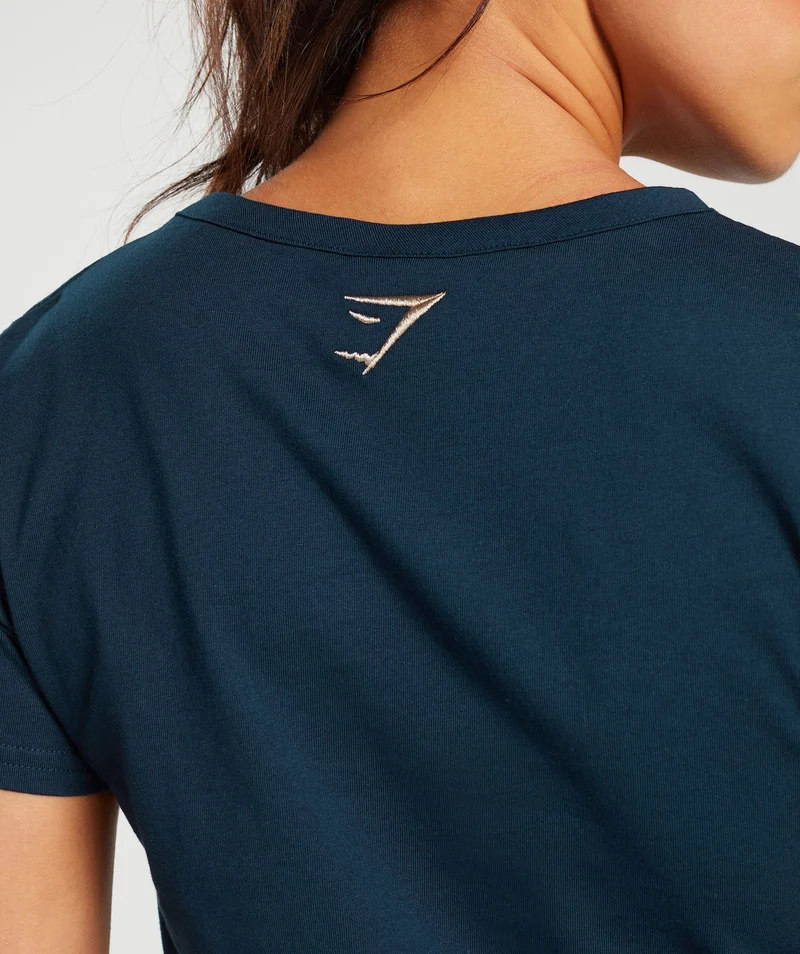 Gymshark Block Crop Top - Navy