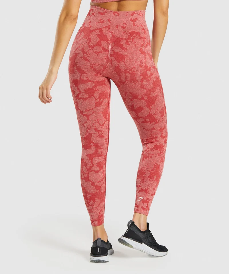 Gymshark Adapt Camo Seamless Leggings - Red