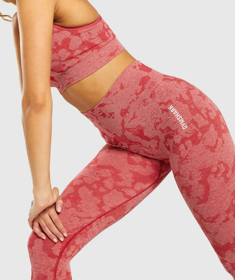 Gymshark Adapt Camo Seamless Leggings - Red