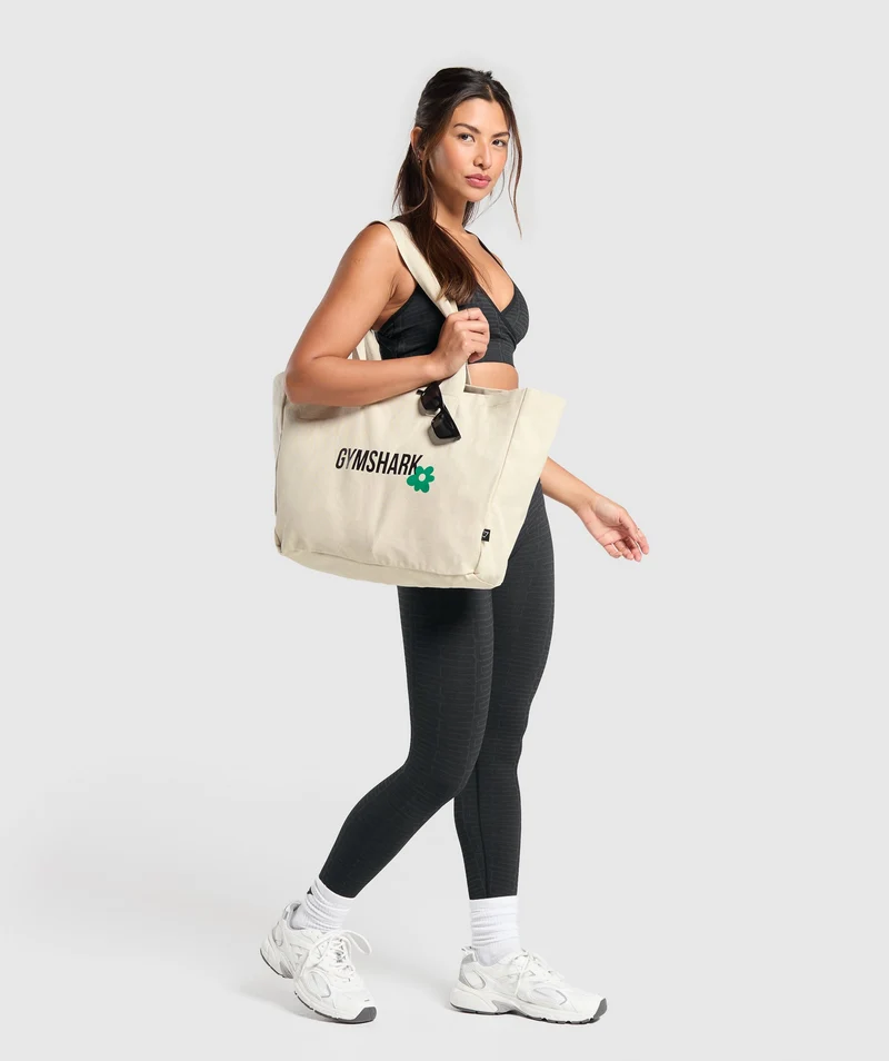 Gymshark Work For it Oversized Tote - Ecru White