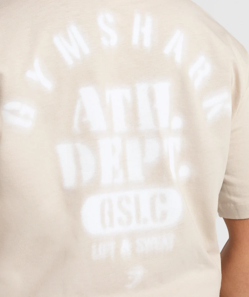 Gymshark Ath Dept Oversized T-Shirt - Pebble Grey