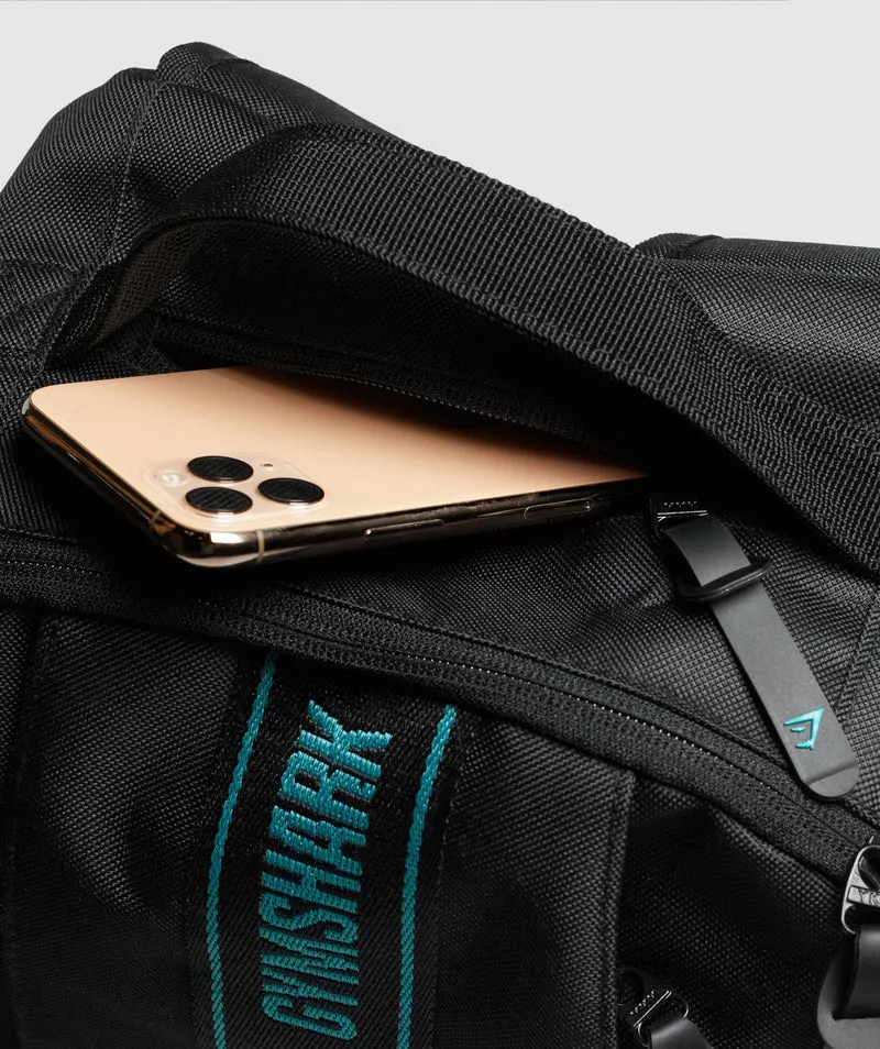 Gymshark Taped Logo Backpack - Black/Teal