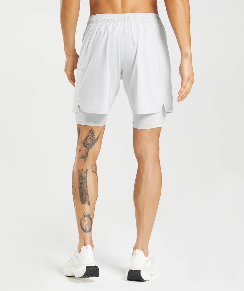 Gymshark Aspect 2-in-1 Shorts - Light Grey