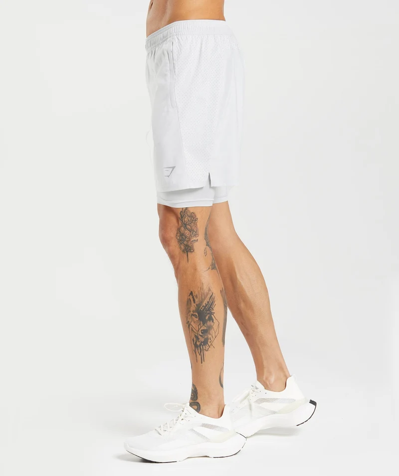 Gymshark Aspect 2-in-1 Shorts - Light Grey