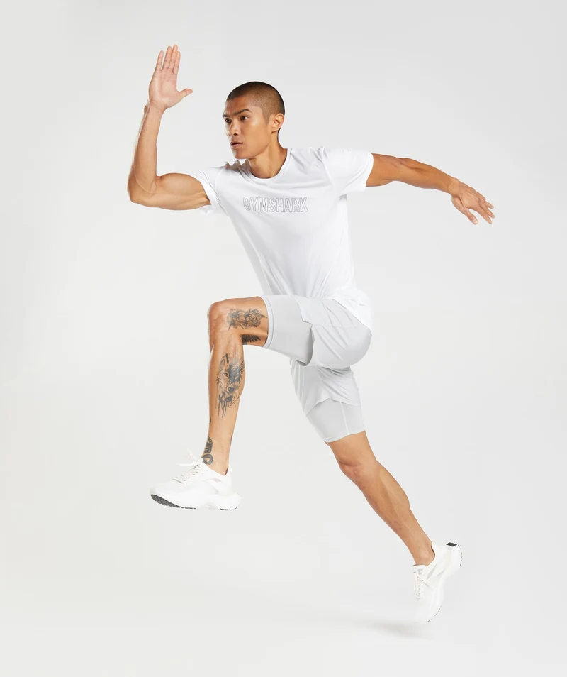Gymshark Aspect 2-in-1 Shorts - Light Grey
