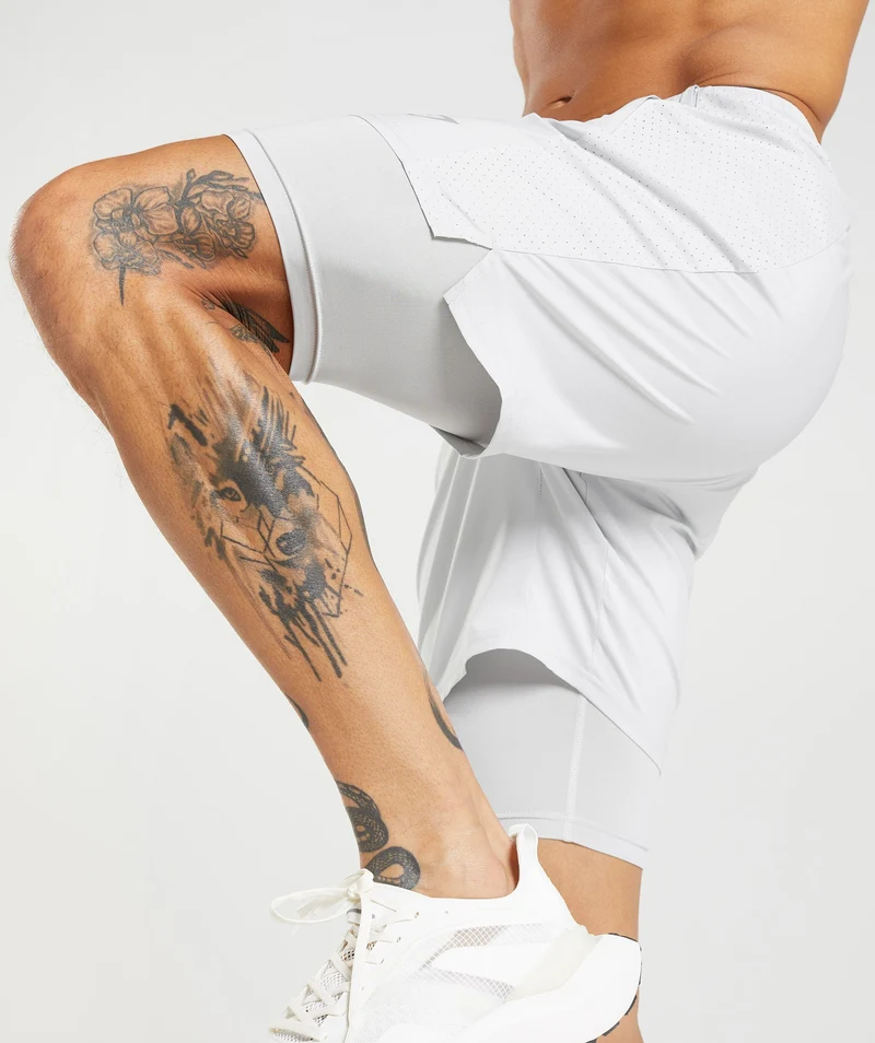 Gymshark Aspect 2-in-1 Shorts - Light Grey