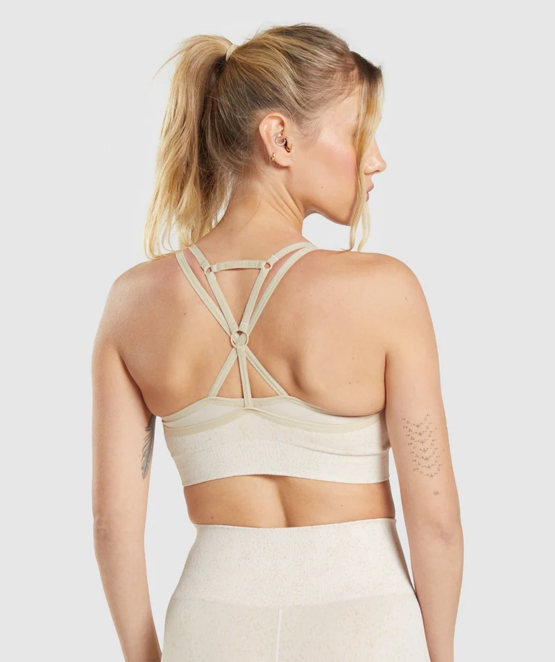 Gymshark Adapt Fleck Seamless Sports Bra - Coconut White