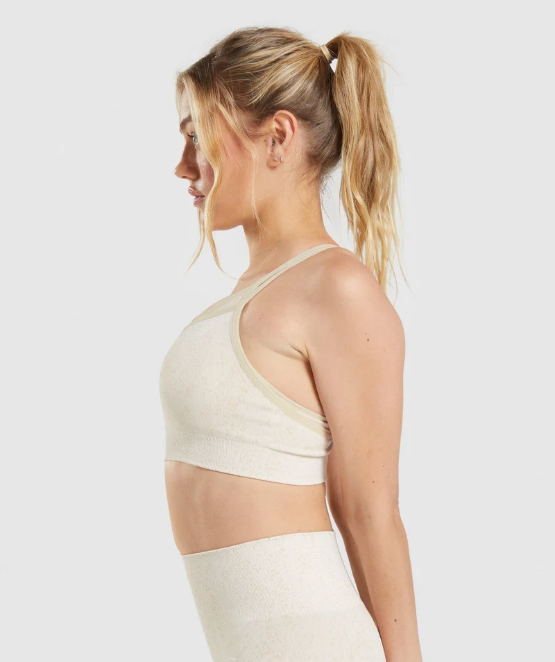 Gymshark Adapt Fleck Seamless Sports Bra - Coconut White