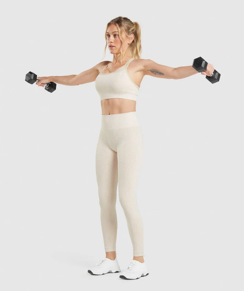 Gymshark Adapt Fleck Seamless Sports Bra - Coconut White