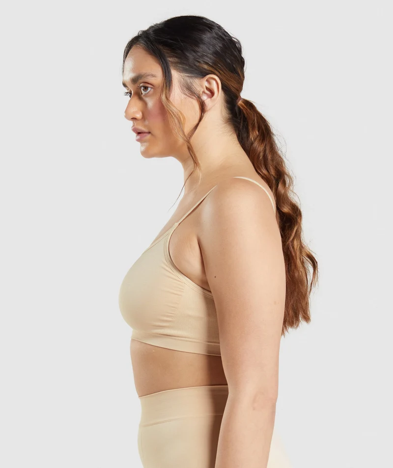 Gymshark Seamless Scoop Neck Bralette - Fawn