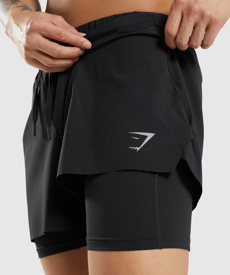 Gymshark Speed 5" 2-in-1 Shorts - Black