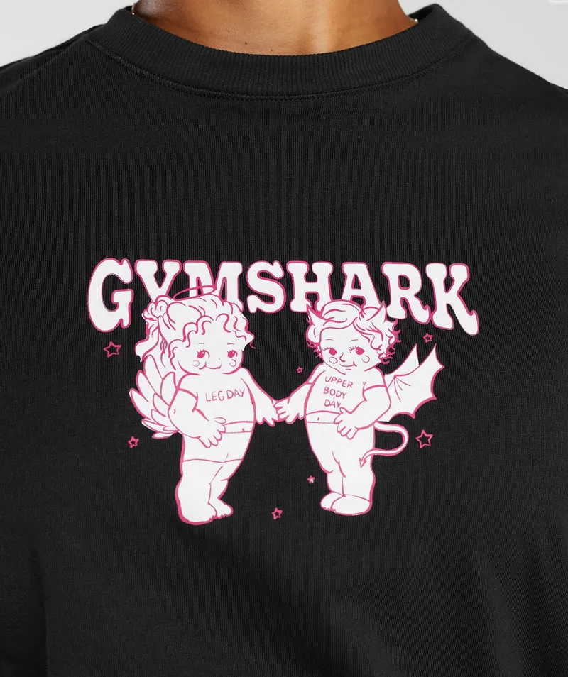Gymshark Cherub Graphic Long Sleeve Top - Black