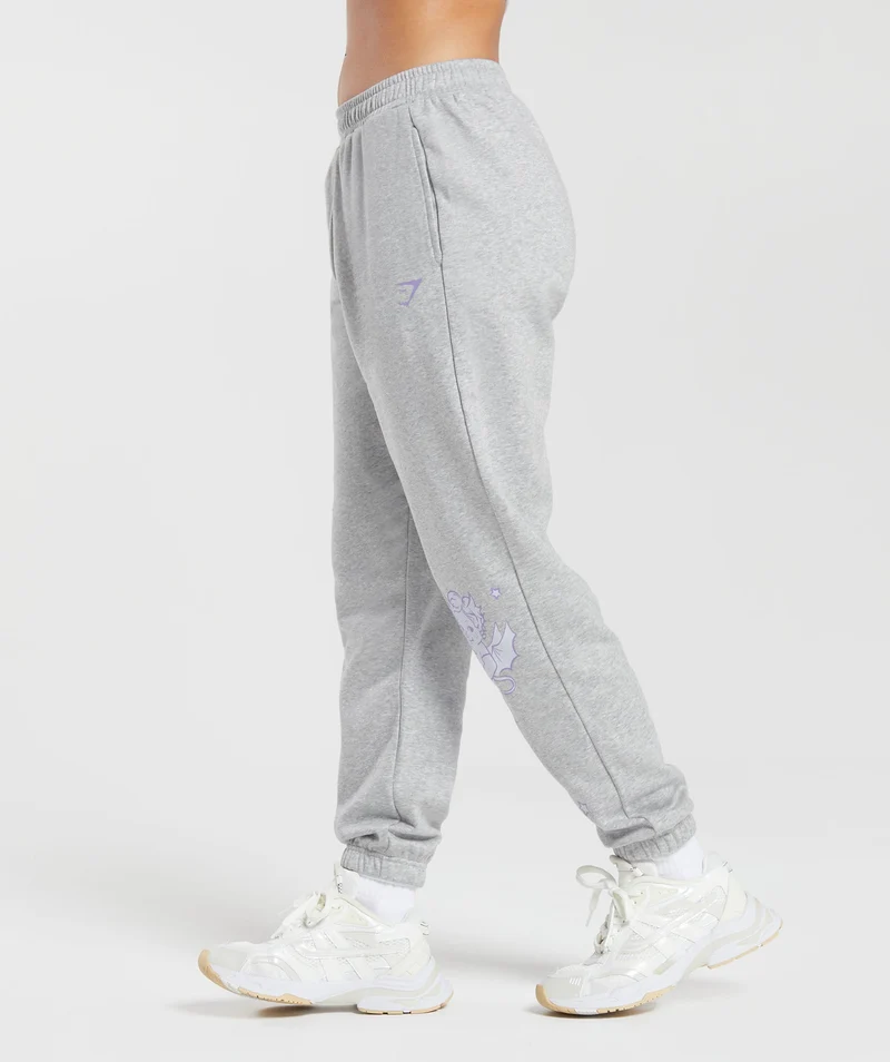 Gymshark Cherub Graphic Joggers - Light Grey Core Marl