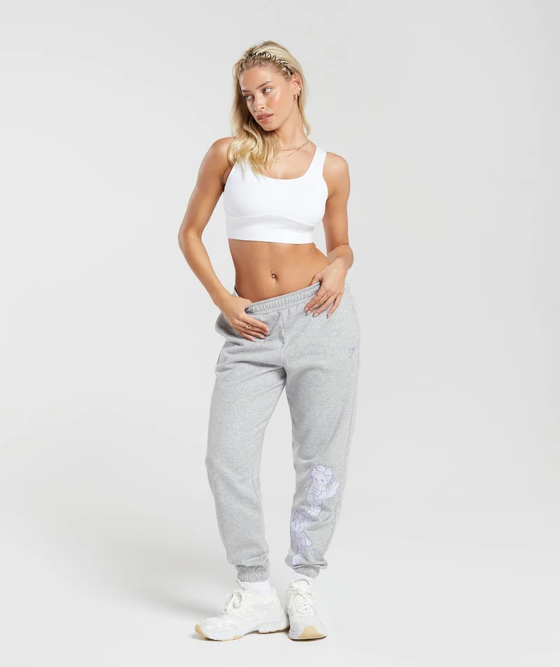 Gymshark Cherub Graphic Joggers - Light Grey Core Marl