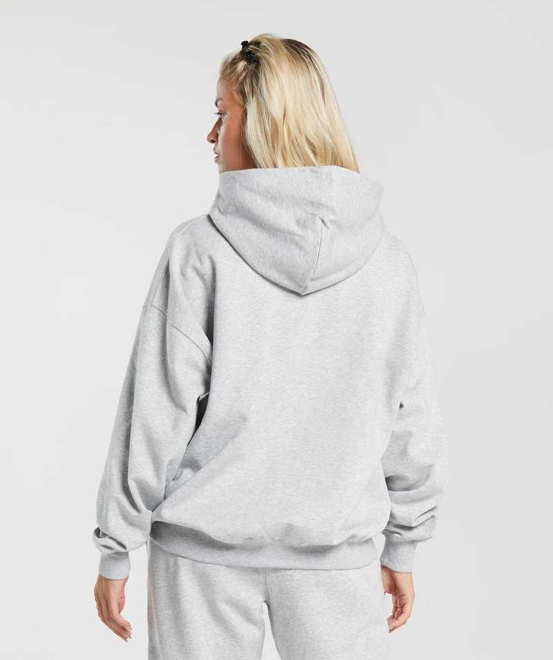 Gymshark Cherub Graphic Hoodie - Light Grey Core Marl