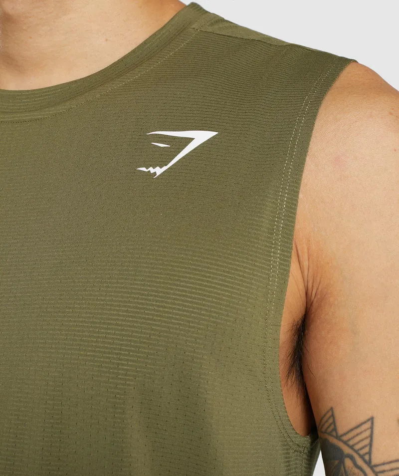 Gymshark Arrival Sleeveless Tee - Dark Green
