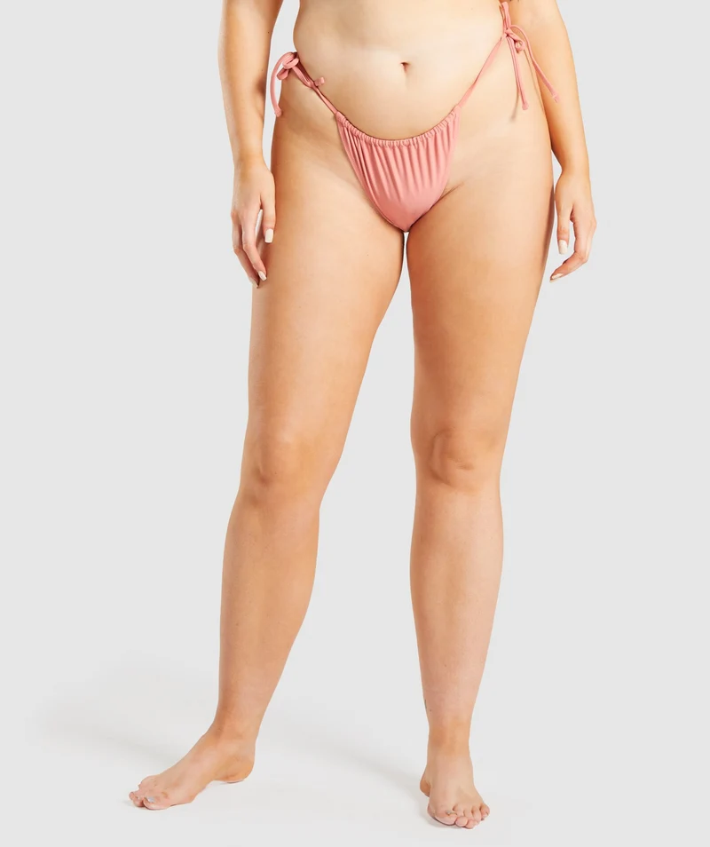 Gymshark Triangle Reversible Bikini Bottoms - Light Pink Print