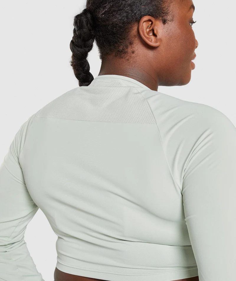 Gymshark Training Long Sleeve Crop Top - Light Green
