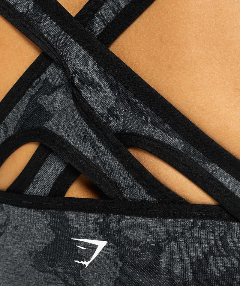 Gymshark Adapt Camo Seamless Sports Bra - Black