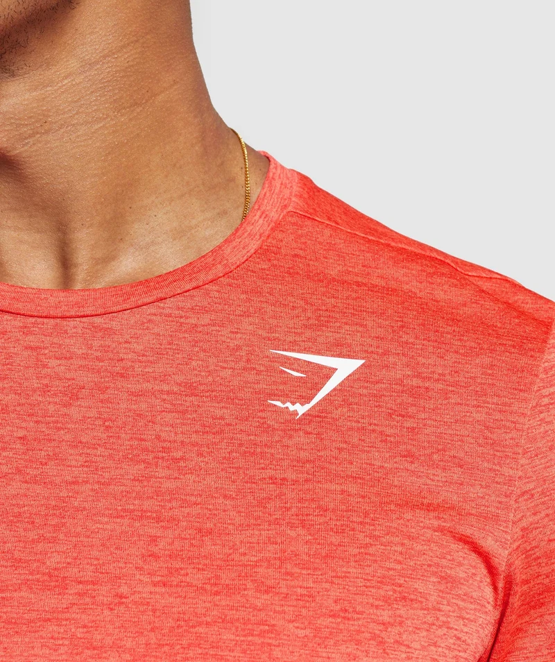 Gymshark Arrival Marl T-Shirt - Pow Red/Wannabe Orange Marl