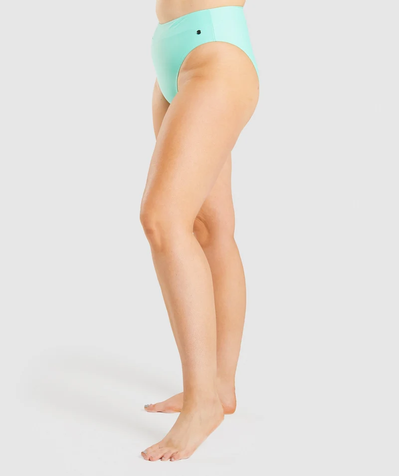 Gymshark High Rise Bikini Bottoms - Turquoise