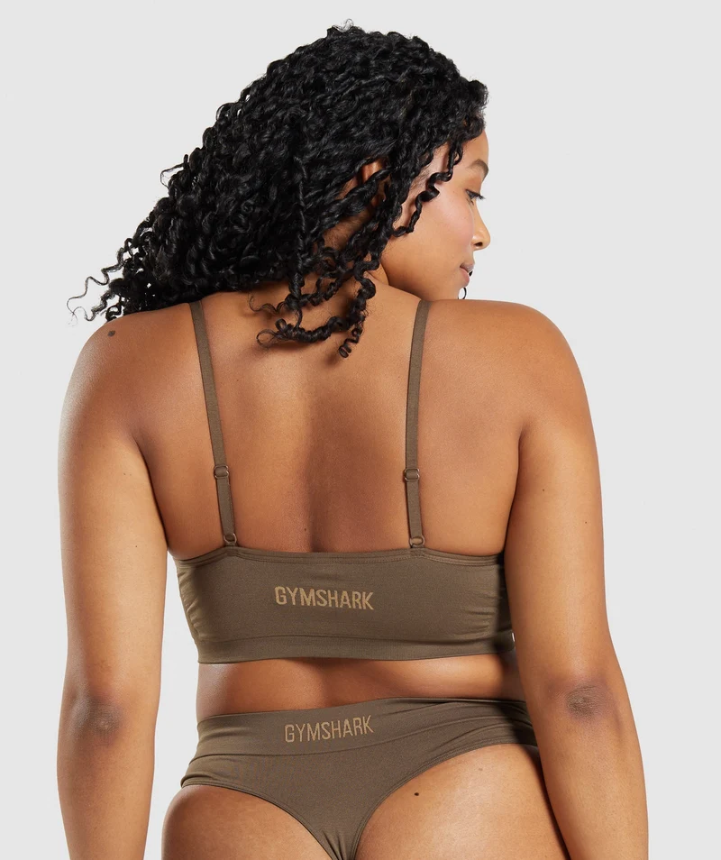 Gymshark Seamless Low Neck Bralette - Brown