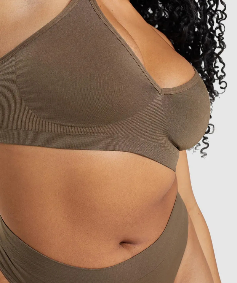 Gymshark Seamless Low Neck Bralette - Brown