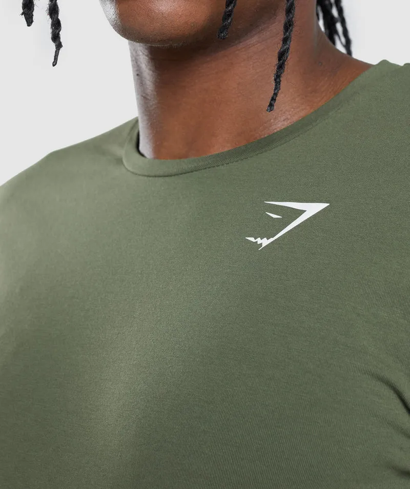 Gymshark Essential Long Sleeve Slim T-Shirt - Core Olive